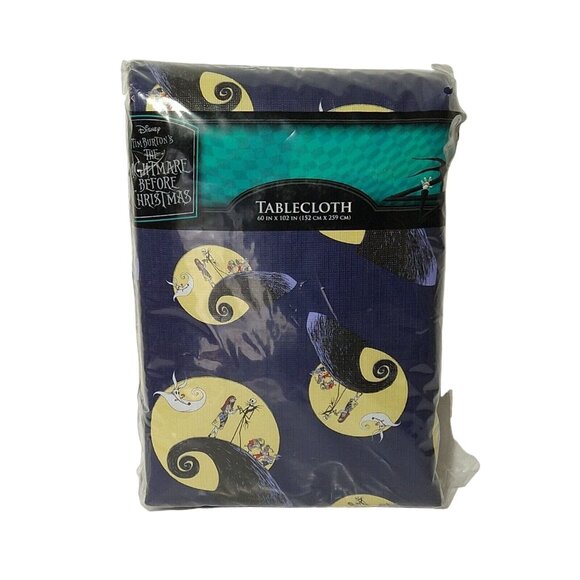 Disney Other - The Nightmare Before Christmas Tablecloth 60 x 102 Blue Christmas Halloween NEW